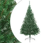 vidaXL K&uuml;nstlicher Halb-Weihnachtsbaum mit St&auml;nder Gr&uuml;n 240 cm PVC