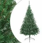vidaXL K&uuml;nstlicher Halber Weihnachtsbaum mit St&auml;nder Gr&uuml;n 180 cm PVC