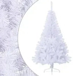 vidaXL K&uuml;nstlicher Halb-Weihnachtsbaum mit St&auml;nder Wei&szlig; 150 cm PVC