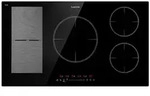 Klarstein Delicatessa 90 Hybrid Einbaukochfeld Induktion 5 Zonen 7400W Schwarzes Glas