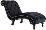 vidaXL Chaiselongue Schwarz Samt