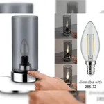 Paulmann Tischleuchte Pinja E14 max. 20W Chrom Rauchglas 77056