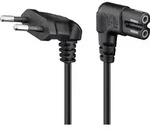 Goobay 97350 Euro Anschlusskabel beidseitig abgewinkelt, 2 m, Schwarz, 2 m -