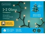 Lumineo LED 1-2 Glow Compact Lichterkette L.150cm 400L gr&uuml;n/klassisch warm
