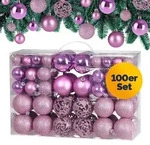 Casaria Weihnachtskugeln Weihnachtsbaumkugeln 100er rosa