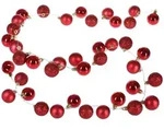 Casaria Lichterkette mit Weihnachtskugeln rot - 2m - Timerfunktion
