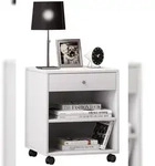 VCM Nachttisch Rolda Wei&szlig; H 54 x B 45 x T 38 cm
