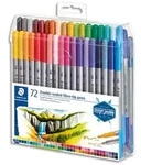 STAEDTLER Set mit 72 Filzstiften, Doppelspitze fein 0,5 bis 0,8 mm und breit 3 mm,