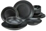 CreaTable Industrial Schwarz Tellerset 12-tlg Steinzeug
