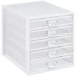 Relaxdays Schubladenbox, 5 Schubladen, beschriftbar, Akten sortieren, Stahl B&uuml;ro