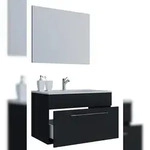VCM Badm&ouml;bel Waschtisch Badinos Schwarz H. 111 x B. 80 x T. 46 cm