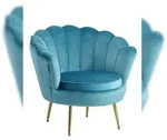 SalesFever Muschel-Sessel | Bezug Samt-Stoff | Gestell Metall goldfarben | B 78...