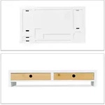 Relaxdays Monitorst&auml;nder, XL Bildschirmerh&ouml;hung aus Bambus & MDF, 2 Schubladen,