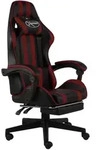 vidaXL Gaming-Stuhl mit Fu&szlig;st&uuml;tze Schwarz und Weinrot Kunstleder