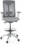 Arbeitsstuhl / Arbeitshocker HALIFAX WORK Stoff / Netzstoff grau hjh OFFICE