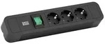 Bachmann Steckdosenleiste PRIMO 2 ALU, 3-fach, schwarz, 2,0m, mit Schalter