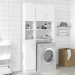 vidaXL Badezimmerschrank Wei&szlig; 32&times;25,5&times;190 cm Holzwerkstoff