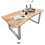 SIT M&ouml;bel Baumkante-Esstisch 140x80 cm | Platte Akazie natur antik| Gestell...