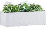 vidaXL Garten-Hochbeet mit Selbstbew&auml;sserungssystem Wei&szlig; 100x43x33 cm