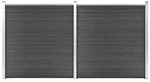 vidaXL Zaunelement Set WPC 353x186 cm Schwarz