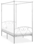 vidaXL Himmelbett-Gestell Wei&szlig; Metall 90 x 200 cm