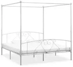 vidaXL Himmelbett-Gestell Wei&szlig; Metall 200 x 200 cm