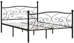 vidaXL Bettgestell mit Lattenrost Schwarz Metall 160 &times; 200 cm