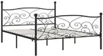 vidaXL Bettgestell mit Lattenrost Schwarz Metall 180 &times; 200 cm