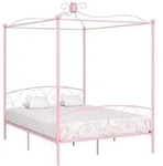 vidaXL Himmelbett-Gestell Rosa Metall 160 x 200 cm