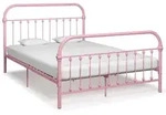 vidaXL Bettgestell Rosa Metall 160x200 cm