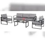 Jet-Line Gartenm&ouml;bel Gartenlounge Lounge KRETA hellgrau/anthrazit