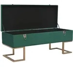 vidaXL Bank mit Staufach 105 cm Gr&uuml;n Samt