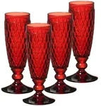 Villeroy & Boch Boston Coloured Sektglas 145 ml rot 4er Set