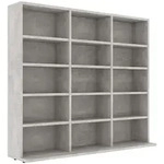 vidaXL CD-Regal Betongrau 100x23x89,5 cm Holzwerkstoff
