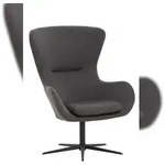 SalesFever Polster-Sessel mit Drehfunktion | Bezug Textil dunkelgrau | Gestell Metall