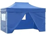 vidaXL Profi-Partyzelt Faltbar mit 4 Seitenw&auml;nden 3&times;4m Stahl Blau