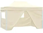 vidaXL Profi-Partyzelt Faltbar mit 4 Seitenw&auml;nden 3&times;4m Stahl Creme