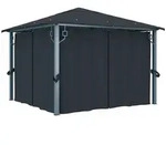 vidaXL Pavillon mit Vorh&auml;ngen 300&times;300 cm Anthrazit Aluminium