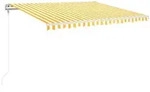 vidaXL Markise Automatisch Einziehbar 400x350 cm Gelb und Wei&szlig;