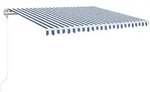 vidaXL Markise Automatisch Einziehbar 400x350 cm Blau und Wei&szlig;
