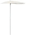 vidaXL Halb-Sonnenschirm mit Mast 180x90 cm Sandfarbe