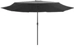 vidaXL Gartensonnenschirm mit Metallstange 390 cm Anthrazit Modell Solaris Soleil