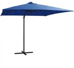 vidaXL Ampelschirm mit LED-Beleuchtung Stahl-Mast 250x250 cm Azurblau