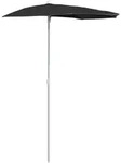 vidaXL Halb-Sonnenschirm mit Mast 180x90 cm Schwarz