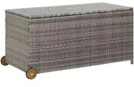 vidaXL Garten-Auflagenbox Hellgrau 120x65x61 cm Poly Rattan