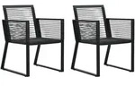 vidaXL Gartenst&uuml;hle 2 Stk. Schwarz PVC Rattan