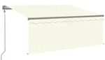 vidaXL Markise Automatisch Einziehbar mit Volant 3,5x2,5 m Creme