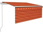 vidaXL Markise Automatisch Einziehbar mit Volant 3,5x2,5m Orange Braun