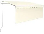 vidaXL Markise Automatisch Einziehbar mit Volant 3,5x2,5 m Creme