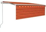 vidaXL Markise Automatisch Einziehbar mit Volant 4x3m Orange und Braun